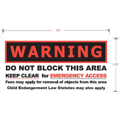 DO NOT BLOCK WARNING LABEL